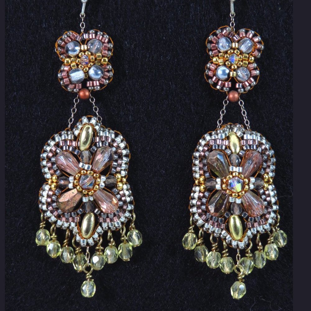 Designer crystal and glass earrings